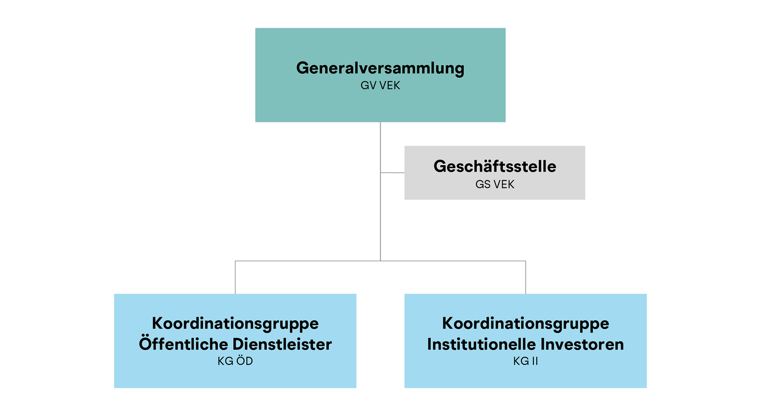Das Bild zeigt das Organigramm von VEK.