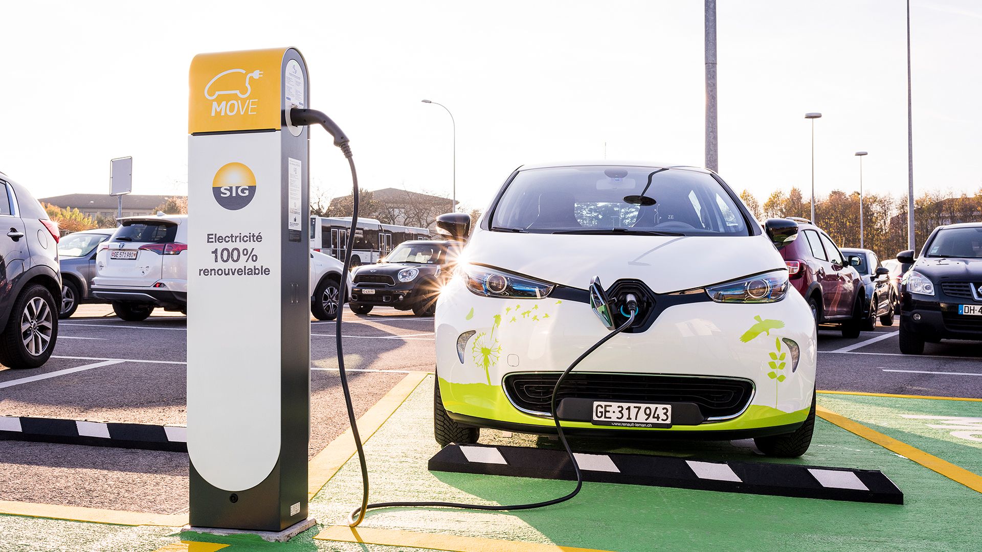 L'immagine mostra una stazione di ricarica elettronica di SIG.